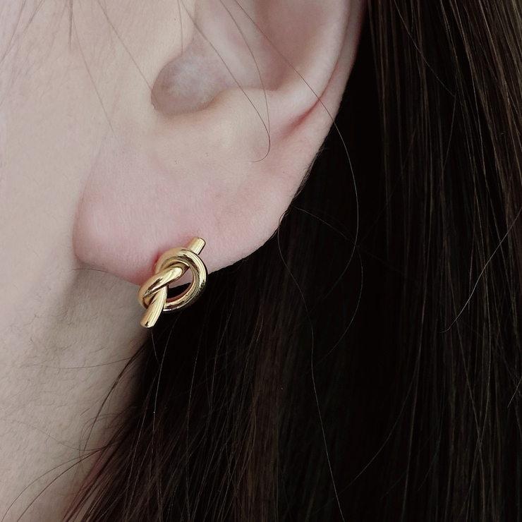 ノットメタルステンレススタッドピアス  サージカルステンレス316L 結び | FACION | 詳細画像9