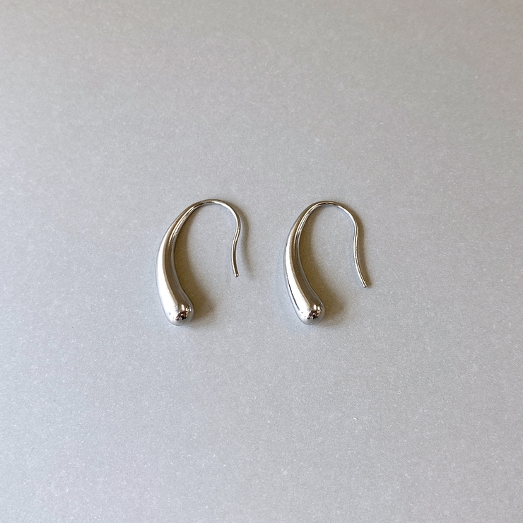 シルバー | ドロップステンレスフックピアス レディースサージカルステンレス316L雫 涙型 | FACION