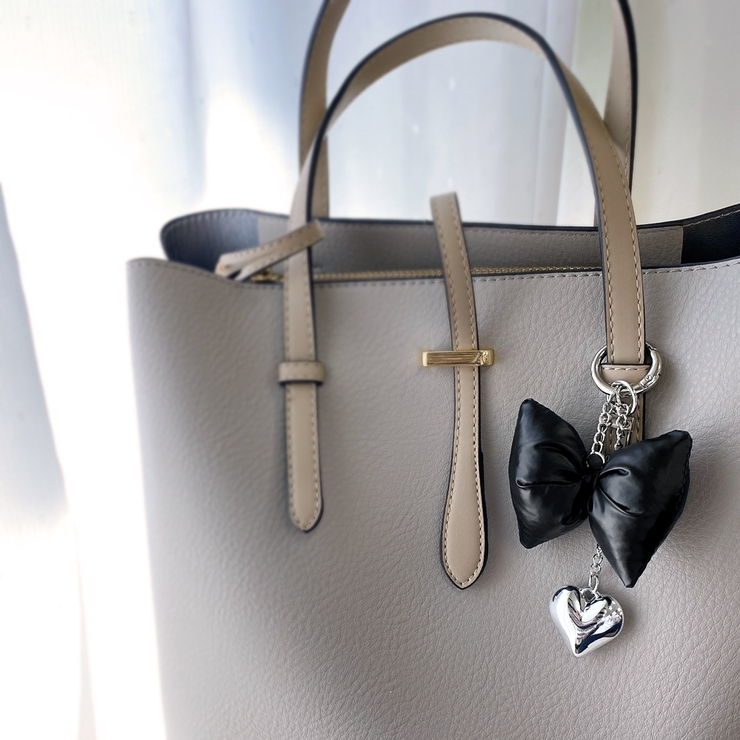 リボンクッションハートチェーンキーリング バッグチャーム キーホルダー | FACION | 詳細画像3 