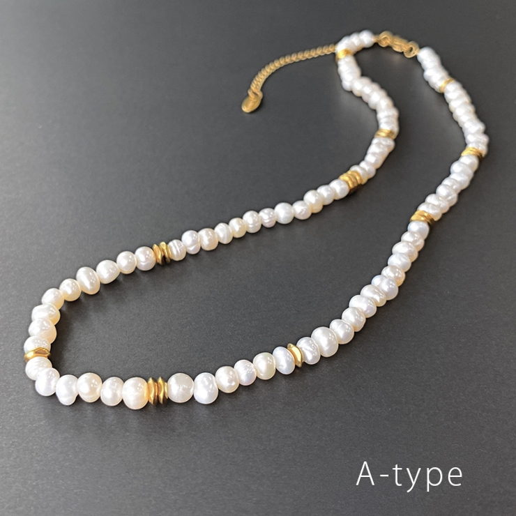 Aタイプ | 淡水パールデザインステンレスネックレス レディース サージカルステンレス | FACION