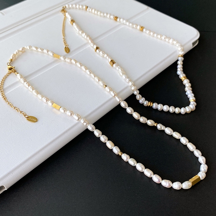 淡水パールデザインステンレスネックレス レディース サージカルステンレス | FACION | 詳細画像2 