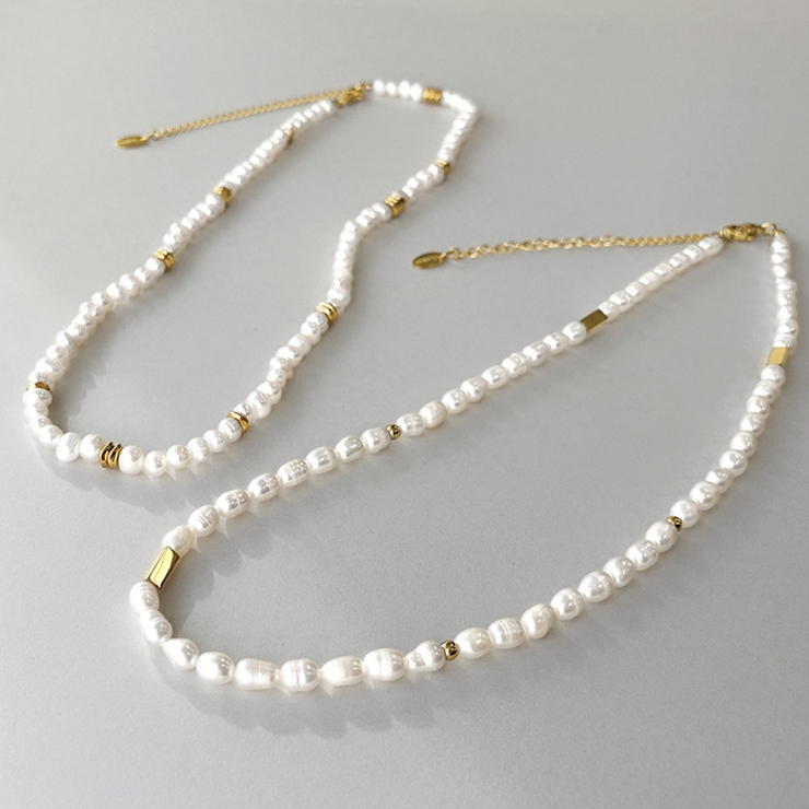 淡水パールデザインステンレスネックレス レディース サージカルステンレス | FACION | 詳細画像3 