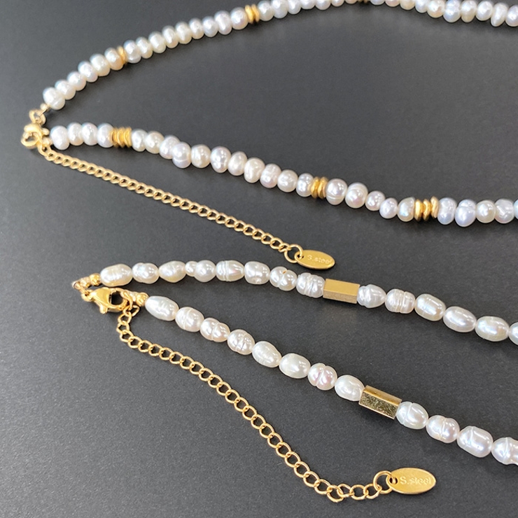 淡水パールデザインステンレスネックレス レディース サージカルステンレス | FACION | 詳細画像5 