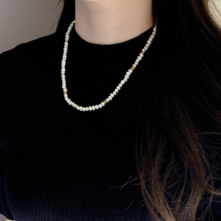 淡水パールデザインステンレスネックレス レディース サージカルステンレス | FACION | 詳細画像7 