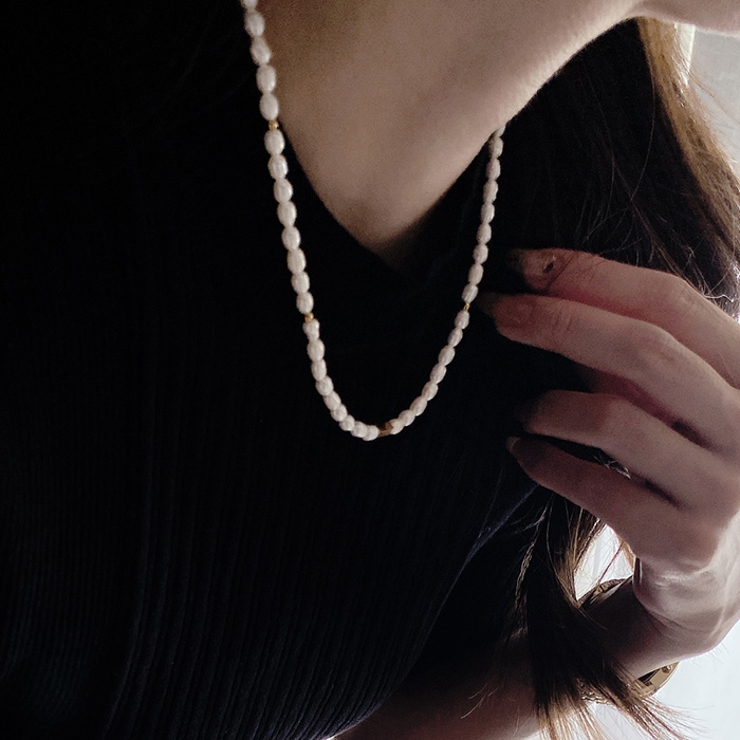 淡水パールデザインステンレスネックレス レディース サージカルステンレス | FACION | 詳細画像10 