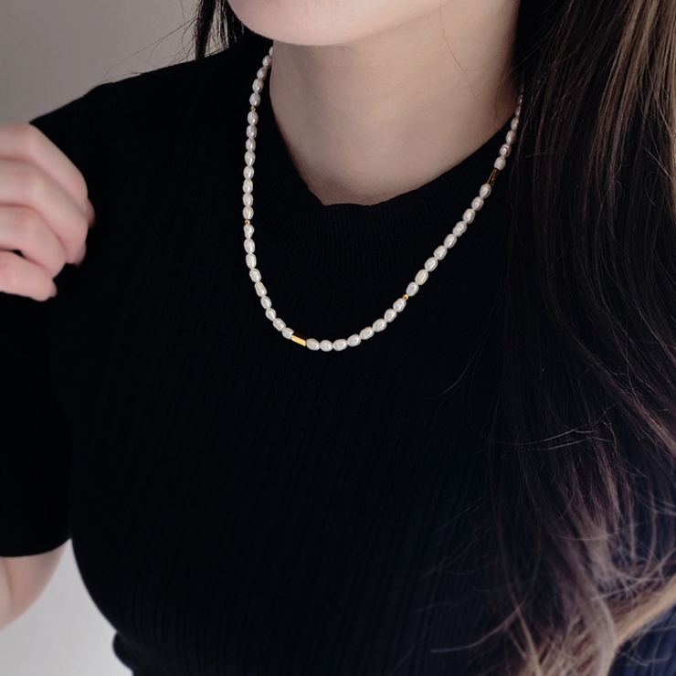 淡水パールデザインステンレスネックレス レディース サージカルステンレス | FACION | 詳細画像11 