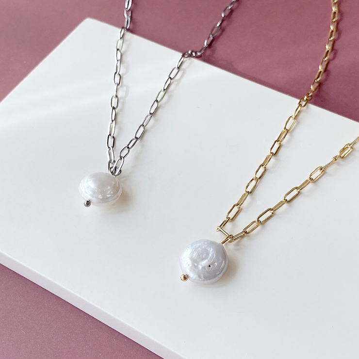 大粒淡水パールステンレスネックレス レディース 淡水真珠 | FACION | 詳細画像3