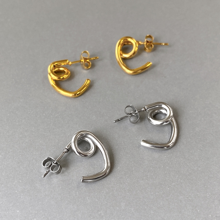 ニュアンスハートフープステンレスピアス 316L サージカルステンレス | FACION | 詳細画像1 