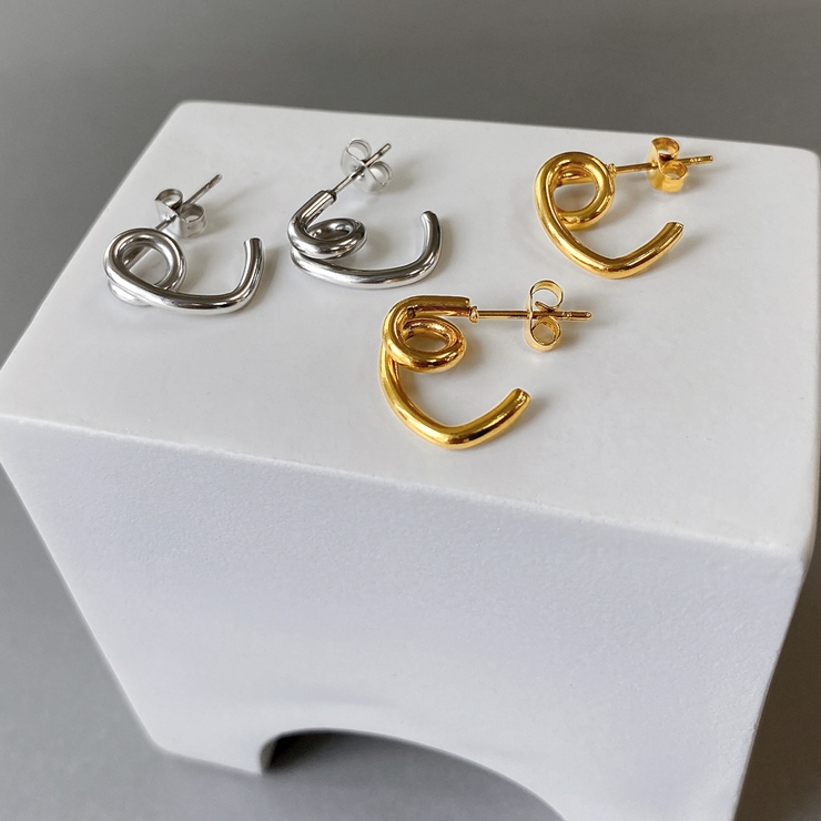 ニュアンスハートフープステンレスピアス 316L サージカルステンレス | FACION | 詳細画像3 