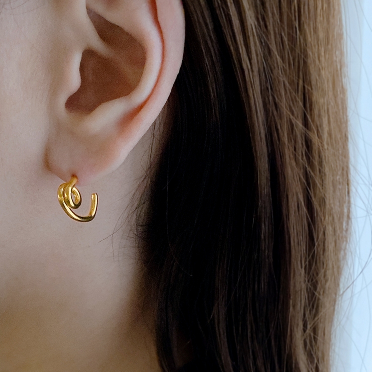 ニュアンスハートフープステンレスピアス 316L サージカルステンレス | FACION | 詳細画像7 