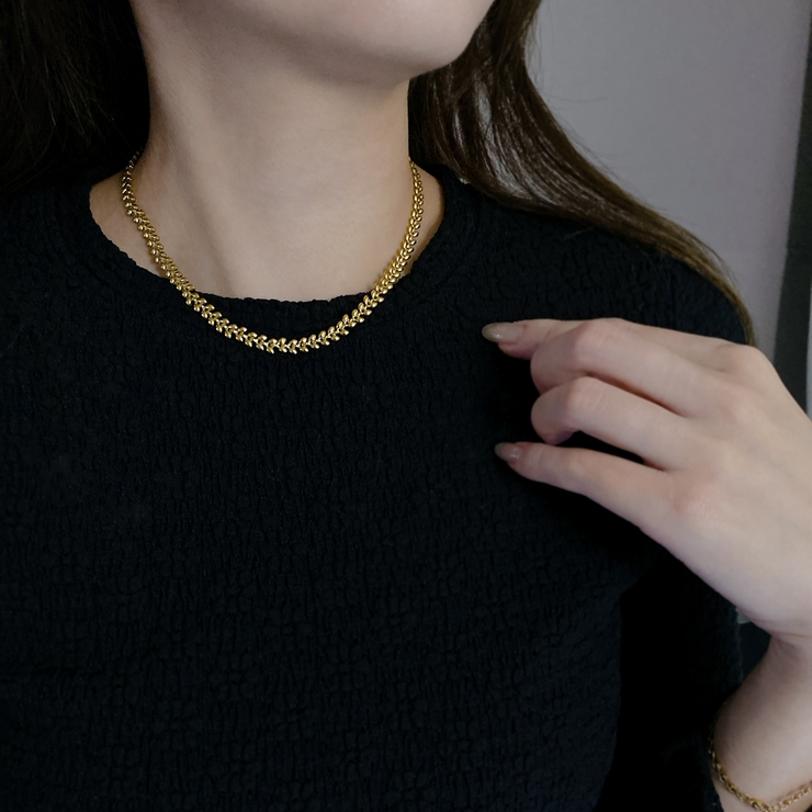Chanel リーフデザイン ネックレス チェーン20㎝　Vintageタイプ ALFA9031-01.jpg