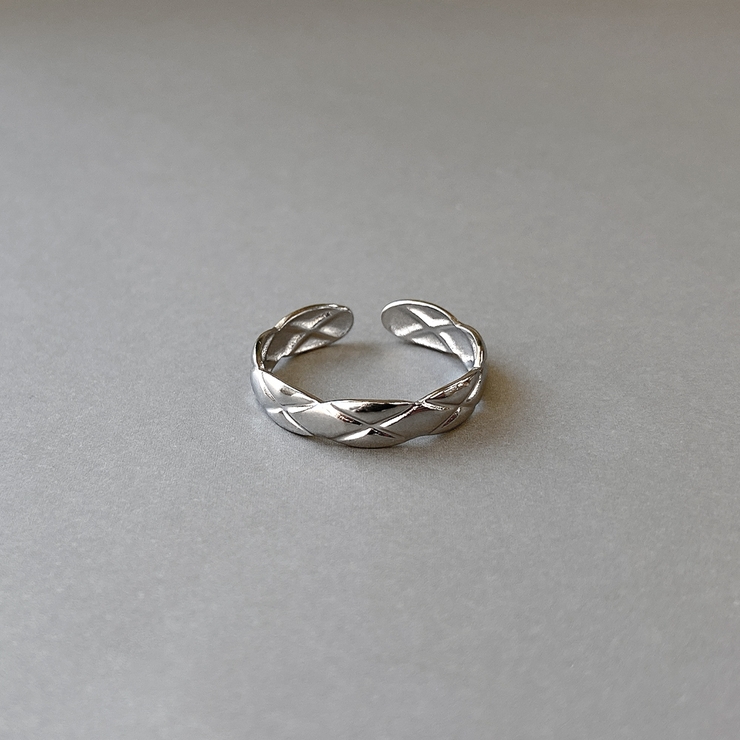 シルバー | キルティングスリムステンレスリング サージカルステンレス フリーサイズ | FACION