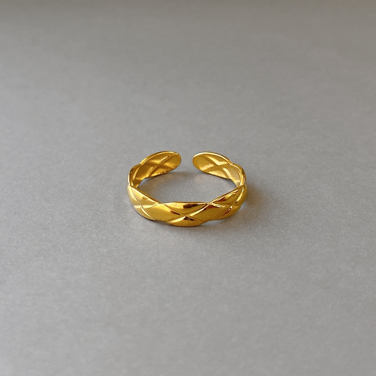 ゴールド | キルティングスリムステンレスリング サージカルステンレス フリーサイズ | FACION