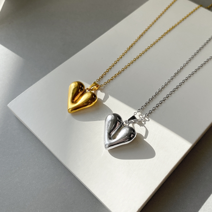 ドロップハートステンレスネックレス ペンダント サージカルステンレス | FACION | 詳細画像2 