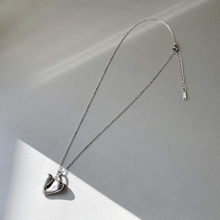 ドロップハートステンレスネックレス ペンダント サージカルステンレス | FACION | 詳細画像4 