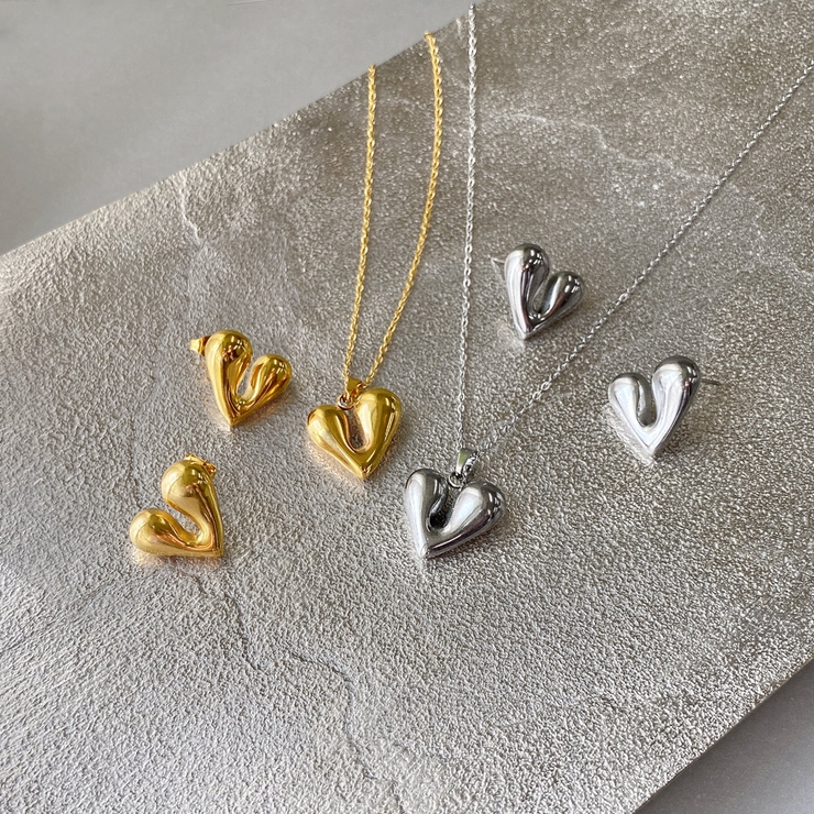 ドロップハートステンレスネックレス ペンダント サージカルステンレス | FACION | 詳細画像7 