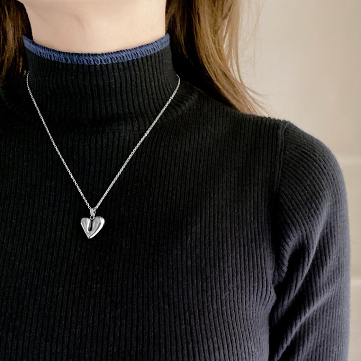 ドロップハートステンレスネックレス ペンダント サージカルステンレス | FACION | 詳細画像8 