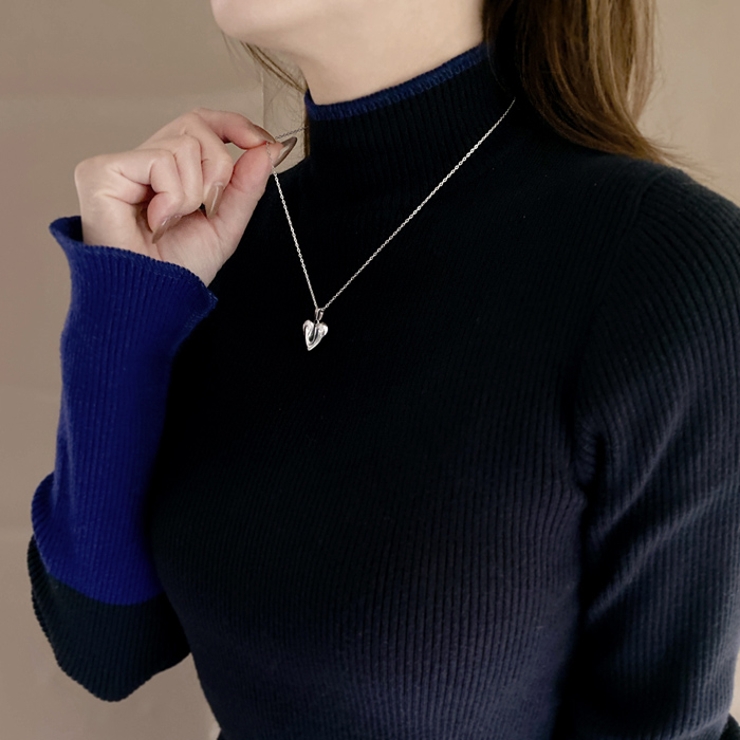 ドロップハートステンレスネックレス ペンダント サージカルステンレス | FACION | 詳細画像9 