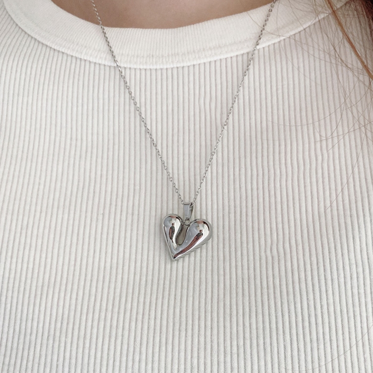 ドロップハートステンレスネックレス ペンダント サージカルステンレス | FACION | 詳細画像13 