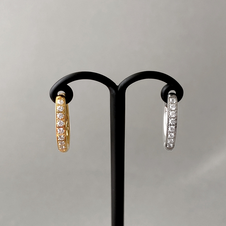 CZワンタッチステンレスフープピアス 両耳用 サージカルステンレス | FACION | 詳細画像3 