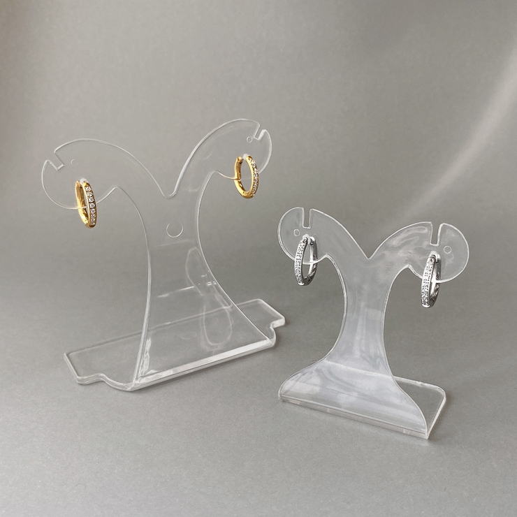 CZワンタッチステンレスフープピアス 両耳用 サージカルステンレス | FACION | 詳細画像4 