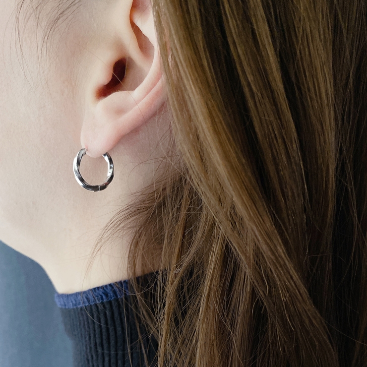 ツイストワンタッチステンレスフープピアス 両耳用 サージカルステンレス | FACION | 詳細画像9 