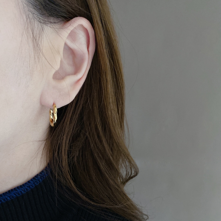 ツイストワンタッチステンレスフープピアス 両耳用 サージカルステンレス | FACION | 詳細画像10 