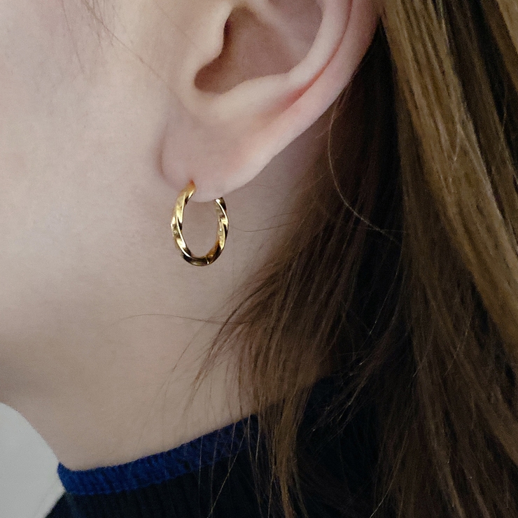 ツイストワンタッチステンレスフープピアス 両耳用 サージカルステンレス | FACION | 詳細画像11 