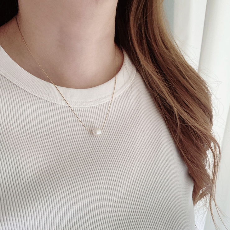 一粒ミニ淡水パールステンレスネックレス レディース 淡水真珠 | FACION | 詳細画像12 