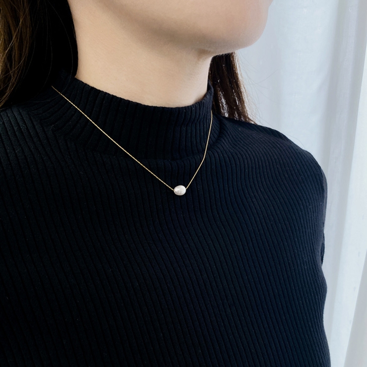 一粒ミニ淡水パールステンレスネックレス レディース 淡水真珠 | FACION | 詳細画像15 