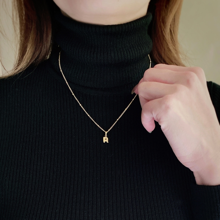 イニシャルモチーフステンレスネックレス アルファベット ペンダント | FACION | 詳細画像8 