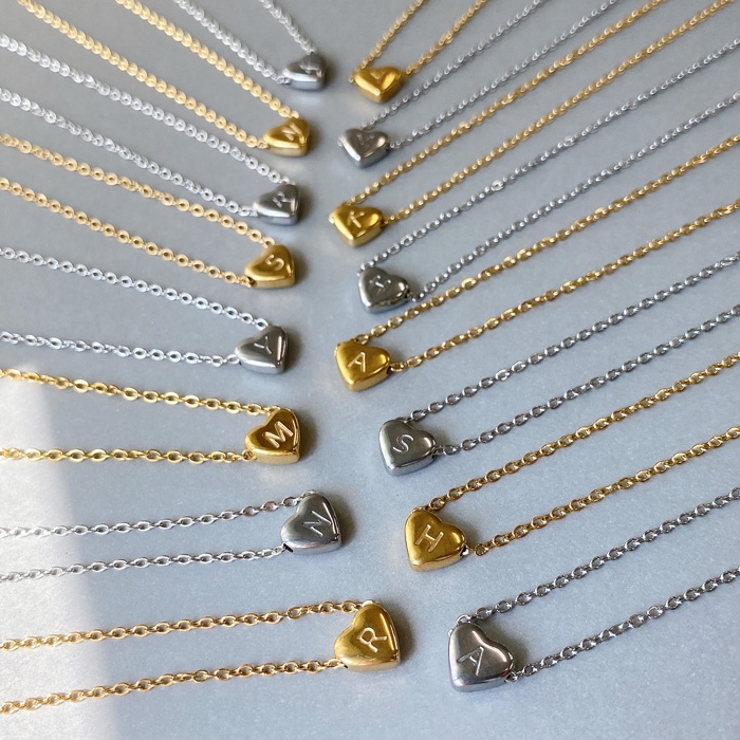 イニシャルハートステンレスネックレス ネックレス ハート | FACION | 詳細画像1 