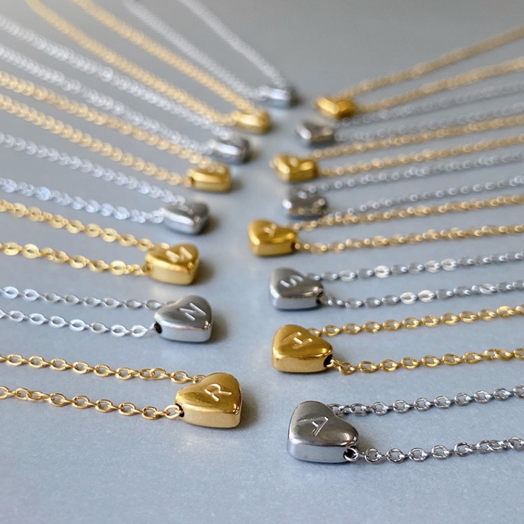 イニシャルハートステンレスネックレス ネックレス ハート | FACION | 詳細画像2 