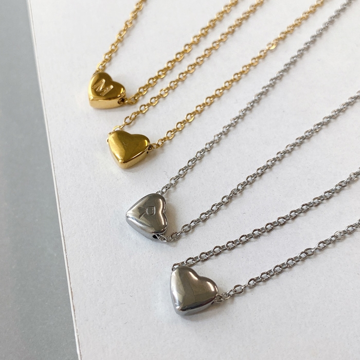イニシャルハートステンレスネックレス ネックレス ハート | FACION | 詳細画像4 