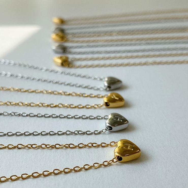 イニシャルハートステンレスネックレス ネックレス ハート | FACION | 詳細画像5 