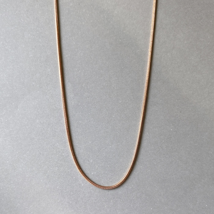 ピンクゴールド | スリムスネークチェーンステンレスネックレス サージカルステンレス レディース | FACION