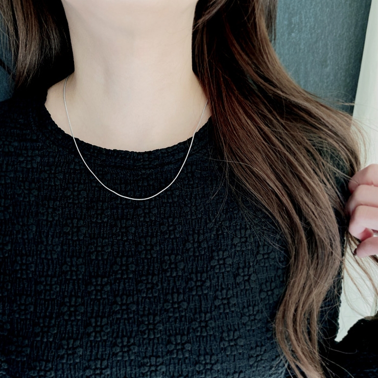 スリムスネークチェーンステンレスネックレス サージカルステンレス レディース | FACION | 詳細画像5 