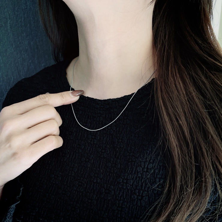 スリムスネークチェーンステンレスネックレス サージカルステンレス レディース | FACION | 詳細画像6 