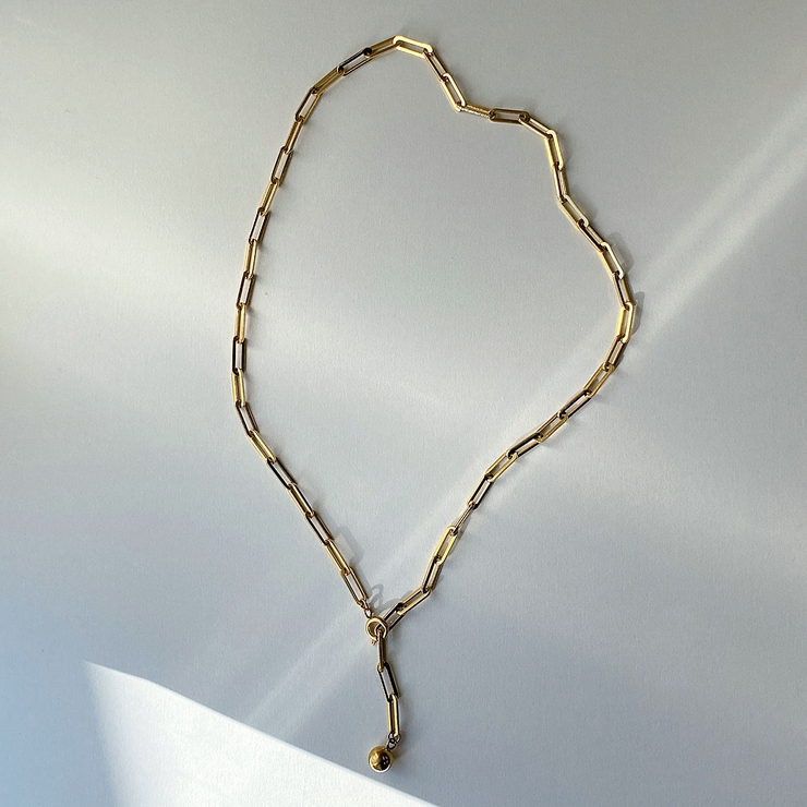 ゴールド | Y字レオンチェーンステンレスネックレス サージカルステンレス SUS316L | FACION