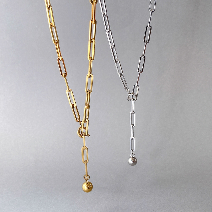 Y字レオンチェーンステンレスネックレス サージカルステンレス SUS316L | FACION | 詳細画像2 