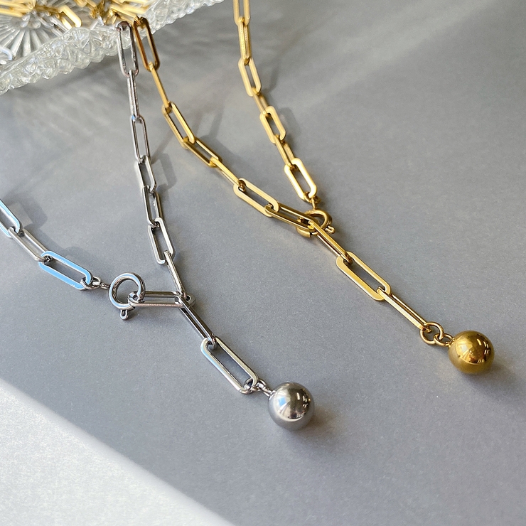 Y字レオンチェーンステンレスネックレス サージカルステンレス SUS316L | FACION | 詳細画像3 