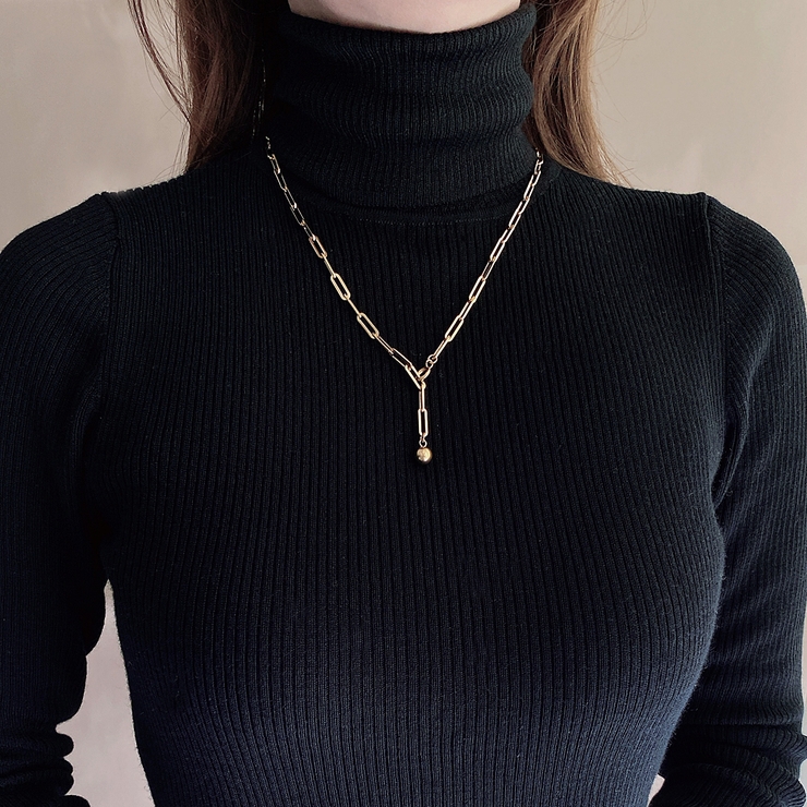 Y字レオンチェーンステンレスネックレス サージカルステンレス SUS316L | FACION | 詳細画像9 