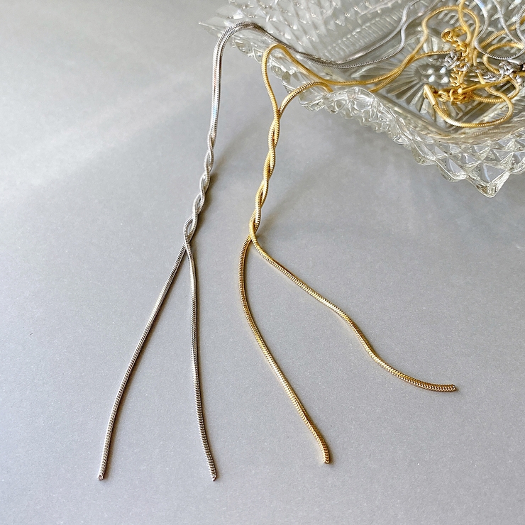 ツイストY字ステンレスロングネックレス SUS316L レディース | FACION | 詳細画像3 