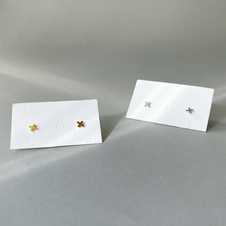 プチクロス十字ステンレスピアス エックス X型 | FACION | 詳細画像2 