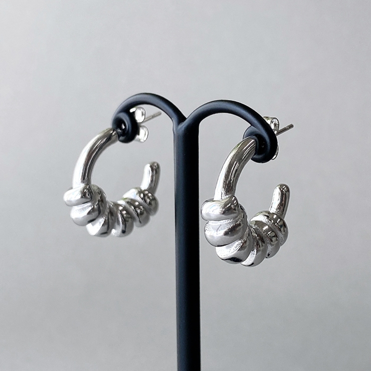 シルバー  | コネクトＣ型ステンレスフープピアス サージカルステンレス SUS316L | FACION