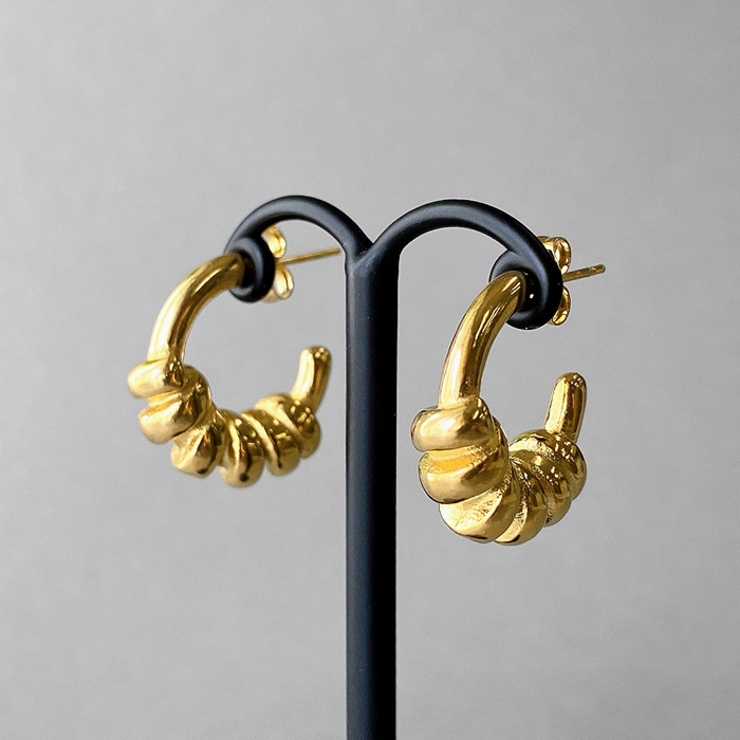 ゴールド | コネクトＣ型ステンレスフープピアス サージカルステンレス SUS316L | FACION