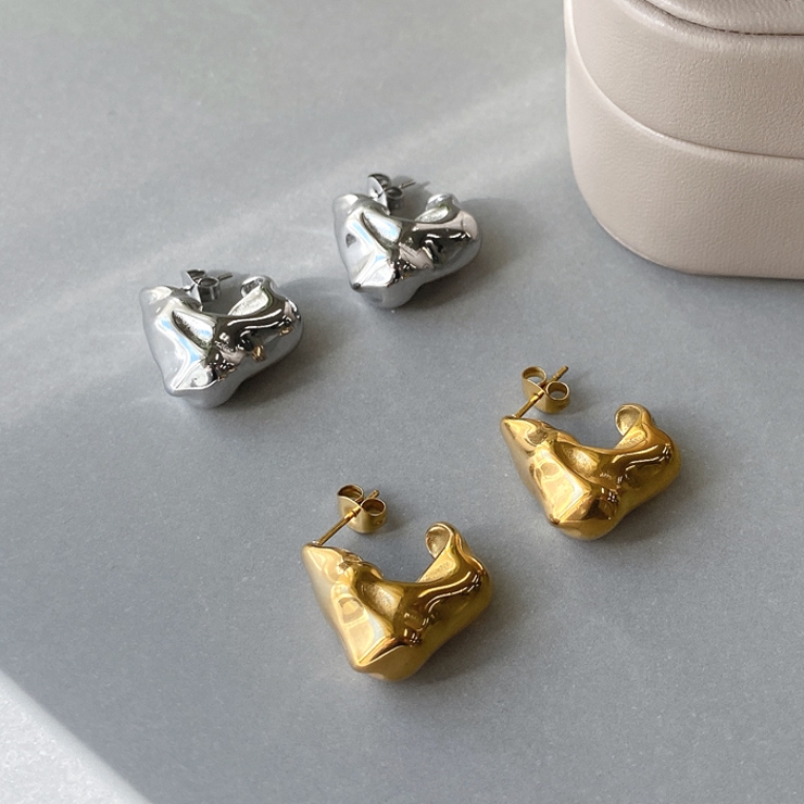 ゆがみL型ステンレスフープピアス サージカルステンレス SUS316L | FACION | 詳細画像1 