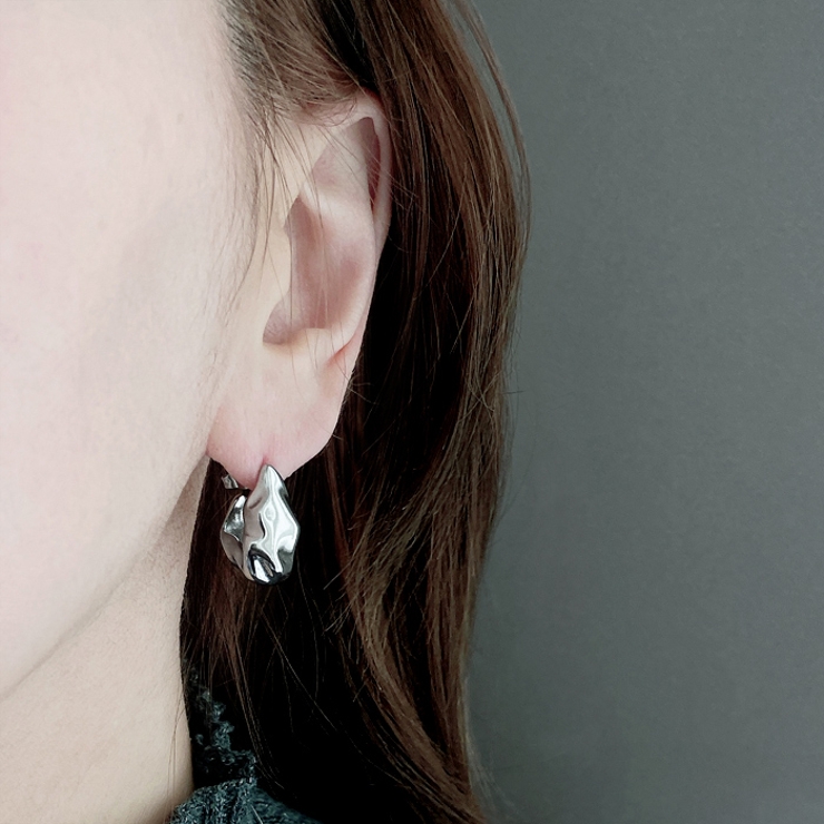 ゆがみL型ステンレスフープピアス サージカルステンレス SUS316L | FACION | 詳細画像5 