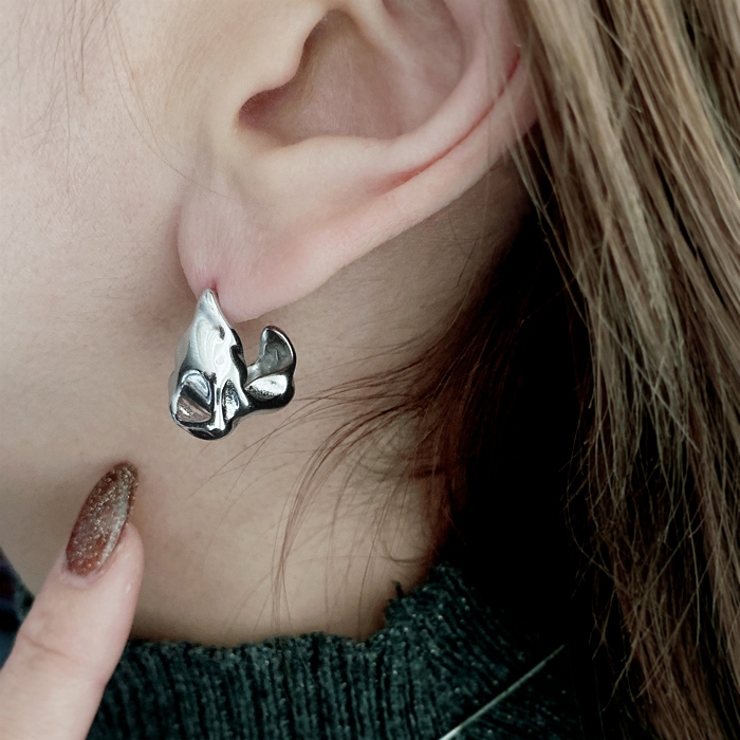 ゆがみL型ステンレスフープピアス サージカルステンレス SUS316L | FACION | 詳細画像6 