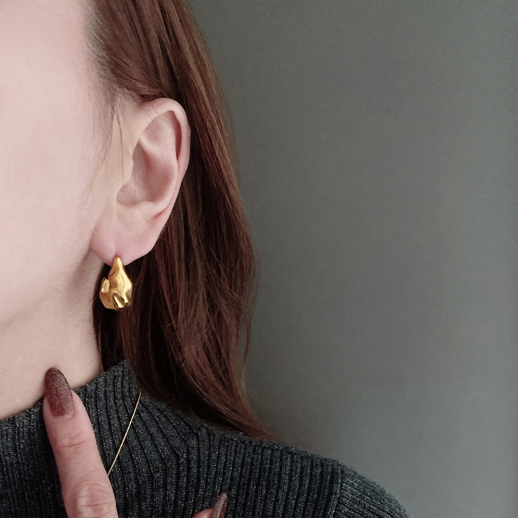 ゆがみL型ステンレスフープピアス サージカルステンレス SUS316L | FACION | 詳細画像7 